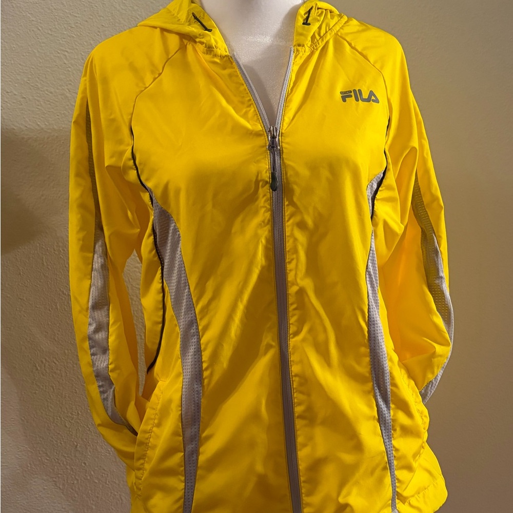 Fila Women's Vibrant Yellow Wind Breaker Jacket.